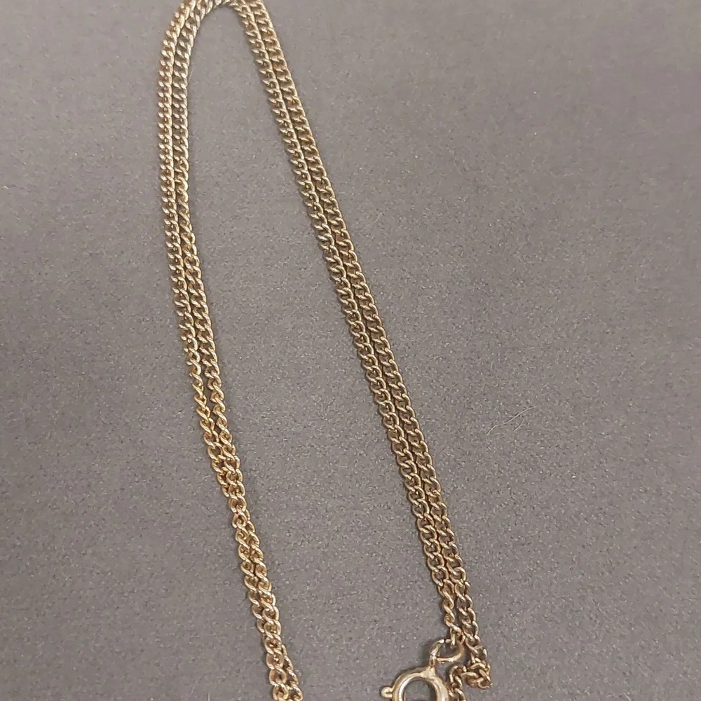 Vintage Gold Toned Teddy Bear Heart Rainbow Belly Pendant  Necklace on Chain